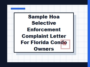 Sample Hoa Selective Enforcement Complaint in Florida