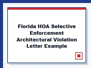 Florida Hoa Selective Enforcement Letter Example