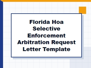 Florida Hoa Selective Enforcement Arbitration Template