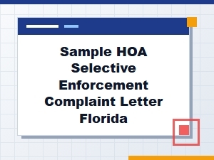 Florida Hoa Selective Enforcement Complaint Letter Template